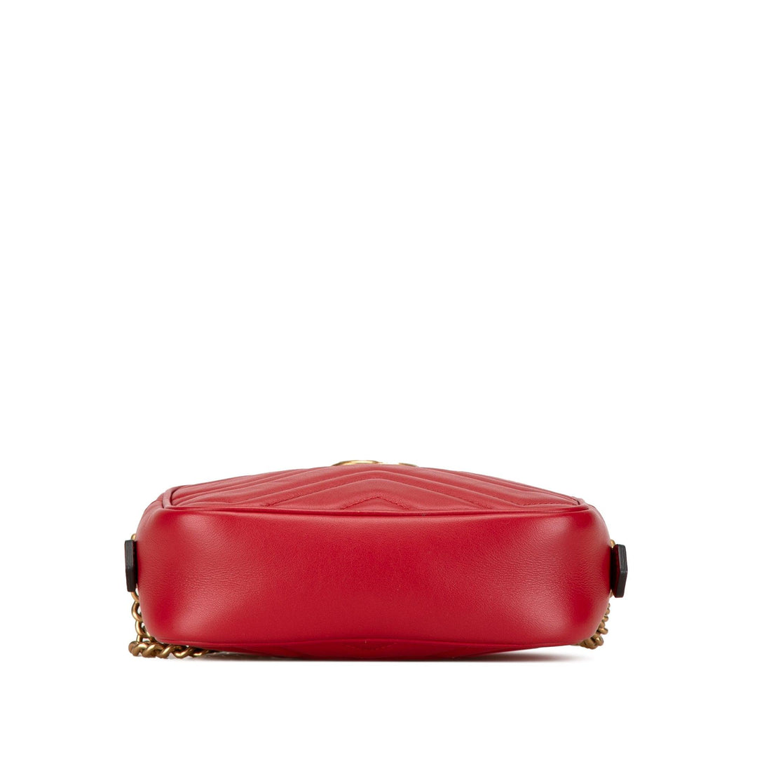 Mini GG Marmont Matelasse Crossbody Red - Gaby Paris