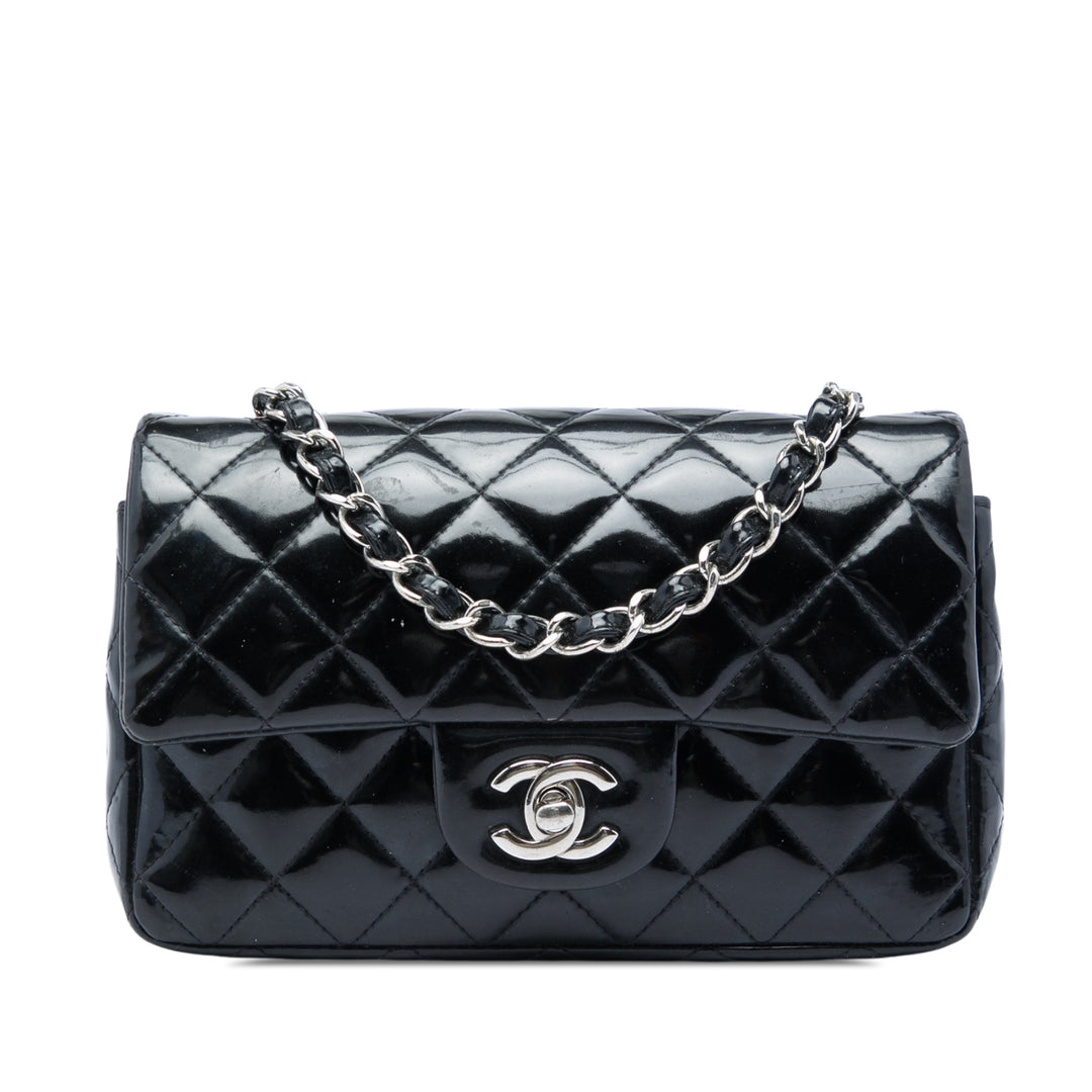 Chanel Sac bandoulière Classic Rectangulaire Rabat simple Mini Noir – vue principale – GABY PARIS