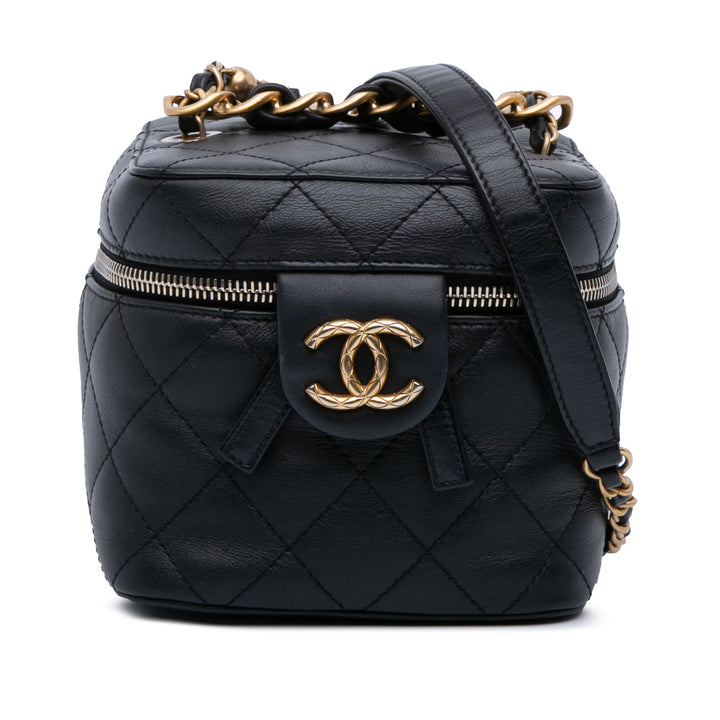 Small CC Lambskin Vanity Case Black - Gaby Paris