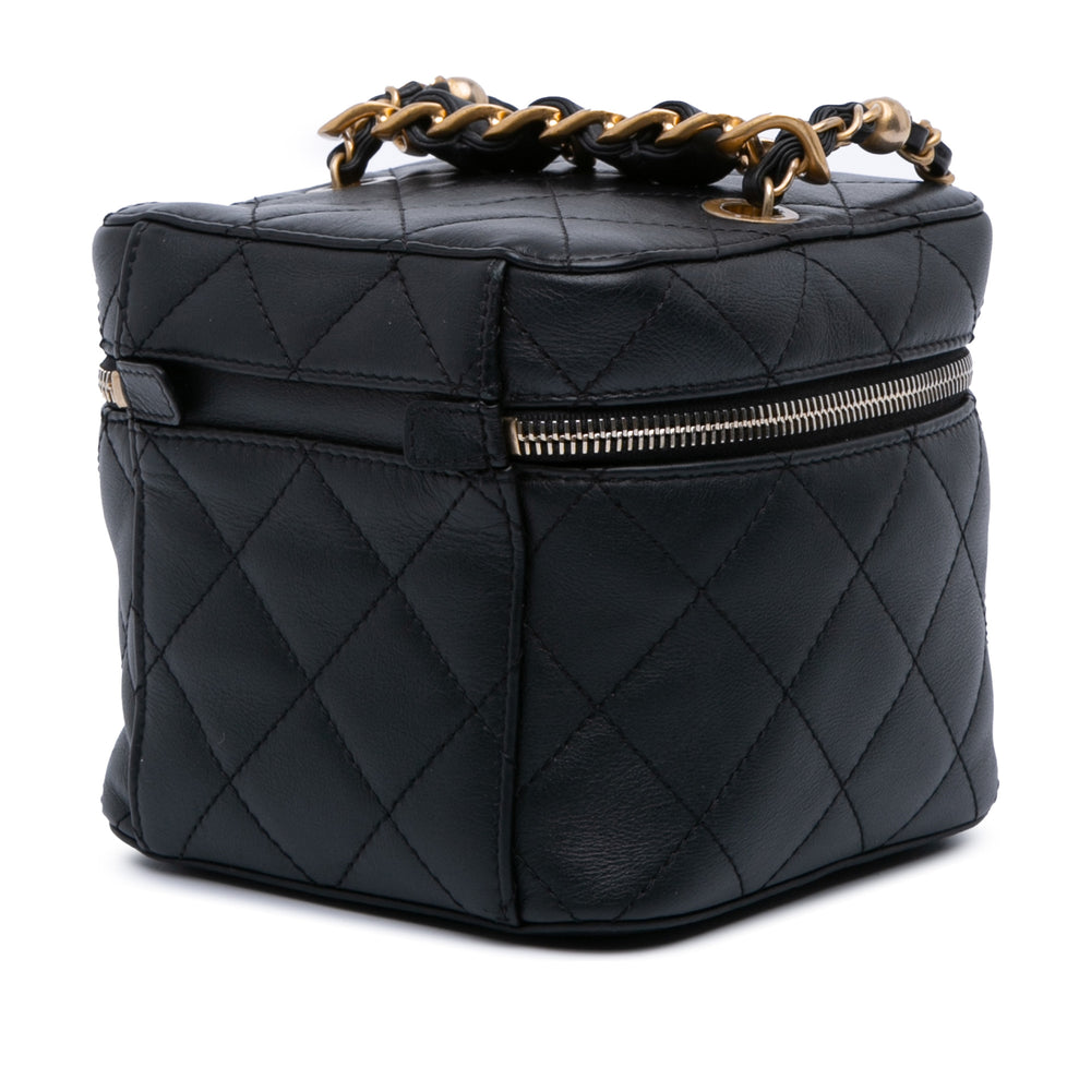 Small CC Lambskin Vanity Case Black - Gaby Paris