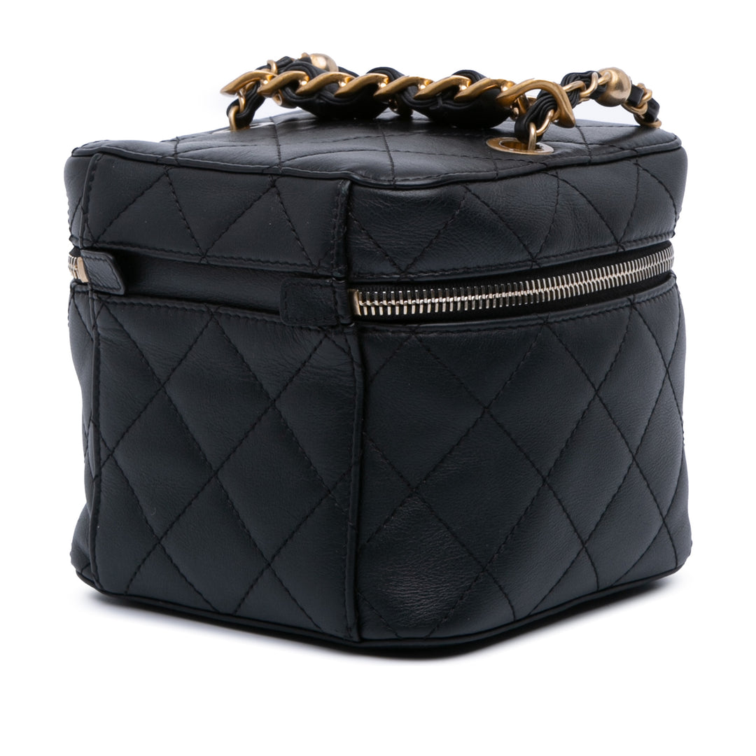 Small CC Lambskin Vanity Case Black - Gaby Paris