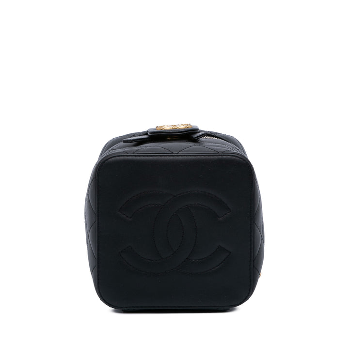 Small CC Lambskin Vanity Case Black - Gaby Paris