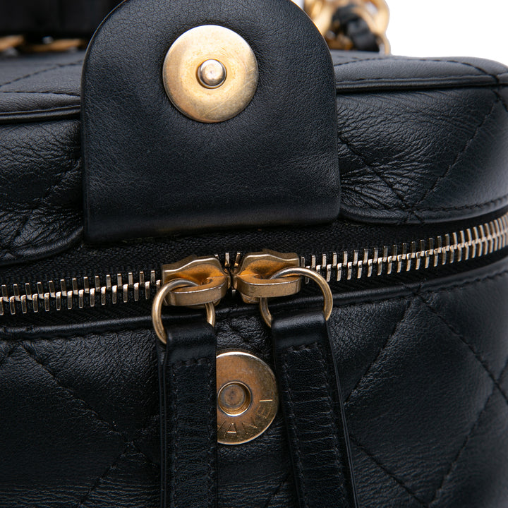 Small CC Lambskin Vanity Case Black - Gaby Paris