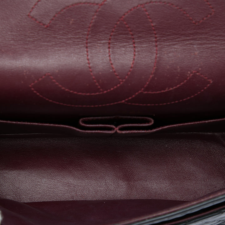 Matelassé vieilli Reissue 2.55 Double rabat 225 Cuir de veau Noir