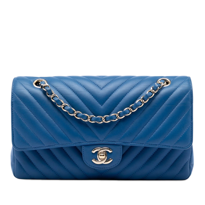 Chanel Medium Classic Chevron Cuir d’agneau Double rabat