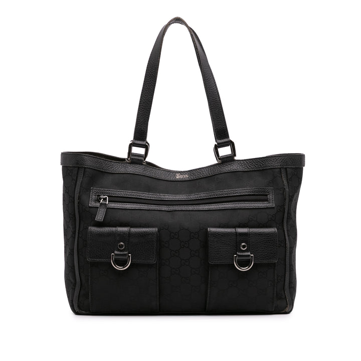 GG Canvas Abbey D Ring Pocket Tote Black - Gaby Paris