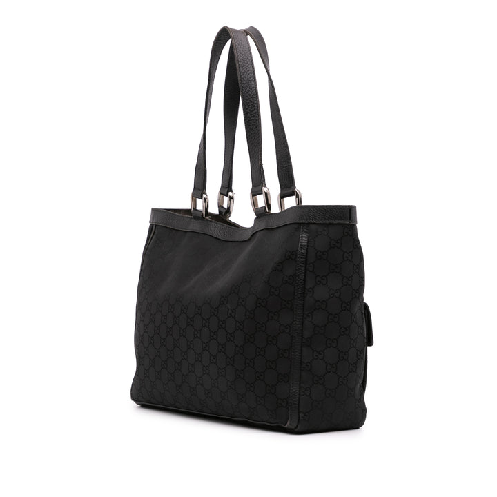 GG Canvas Abbey D Ring Pocket Tote Black - Gaby Paris
