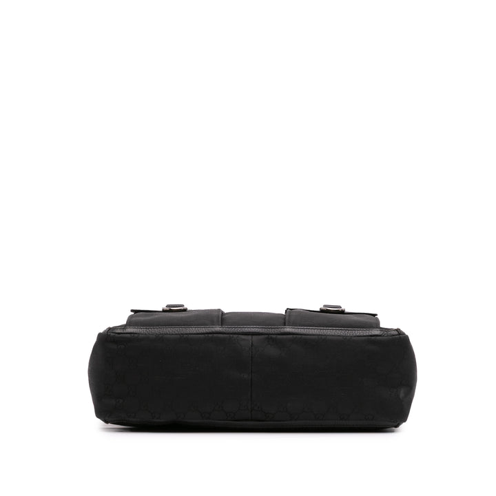 GG Canvas Abbey D Ring Pocket Tote Black - Gaby Paris