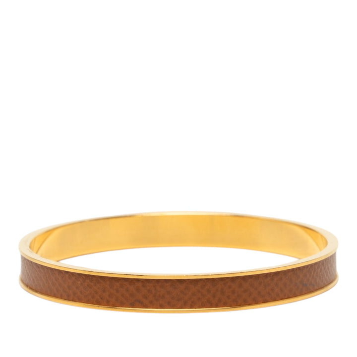 Hermès plaqué Kelly Cadena Lock Bangle Bracelet Epsom Doré – vue 3 – GABY PARIS