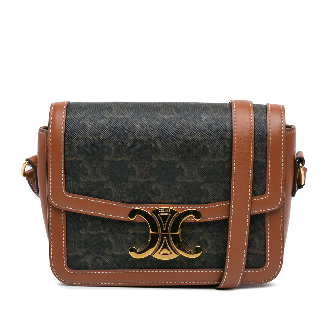 Teen Triomphe Coated Canvas Triomphe Crossbody Brown - Gaby Paris