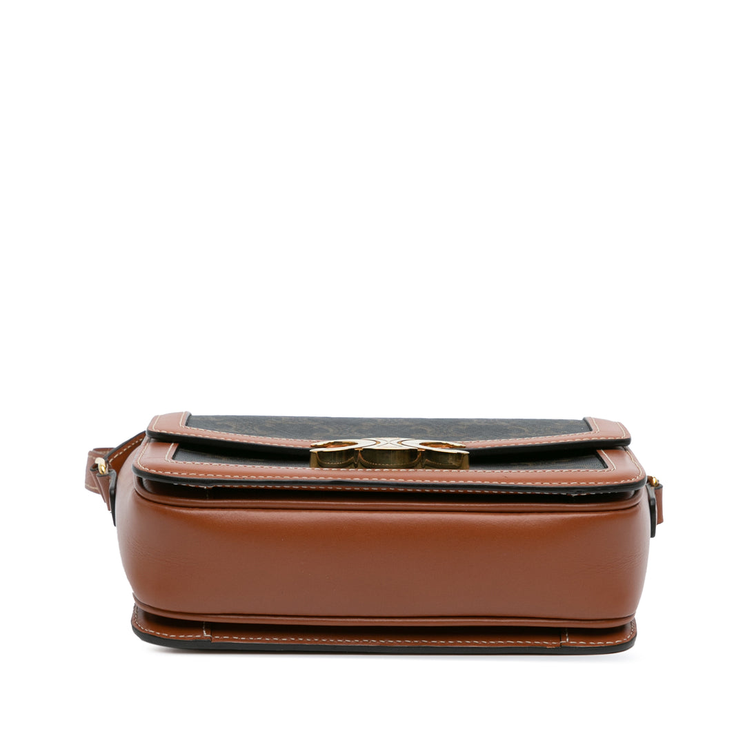 Teen Triomphe Coated Canvas Triomphe Crossbody Brown - Gaby Paris