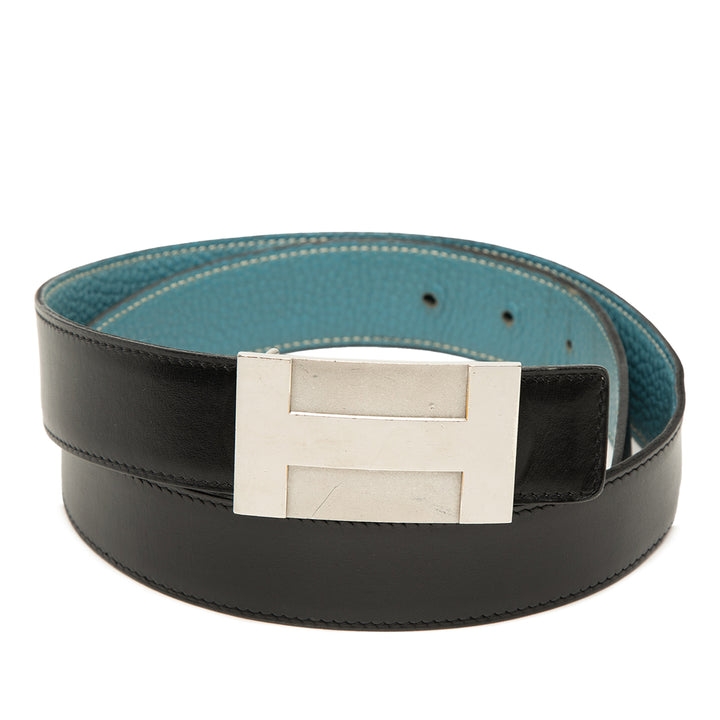 Hermès Box Veau et Togo H Plate Reversible Belt