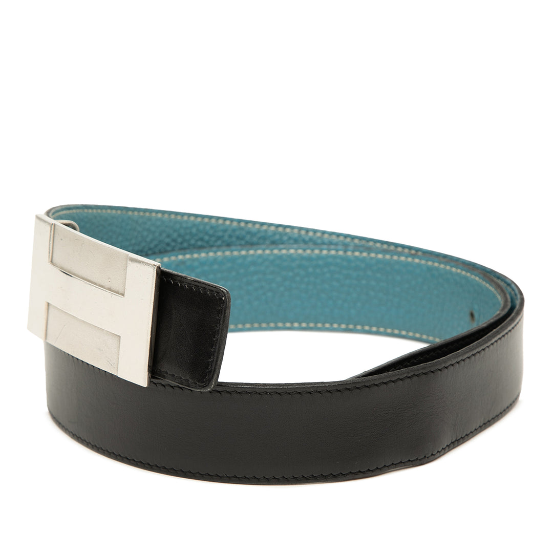 Hermès Box Veau et Togo H Plate Reversible Belt
