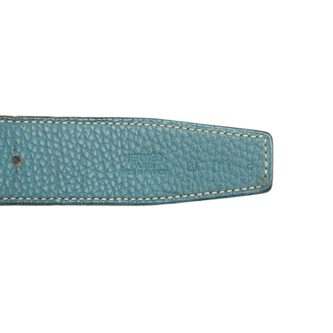 Hermès Box Veau et Togo H Plate Reversible Belt