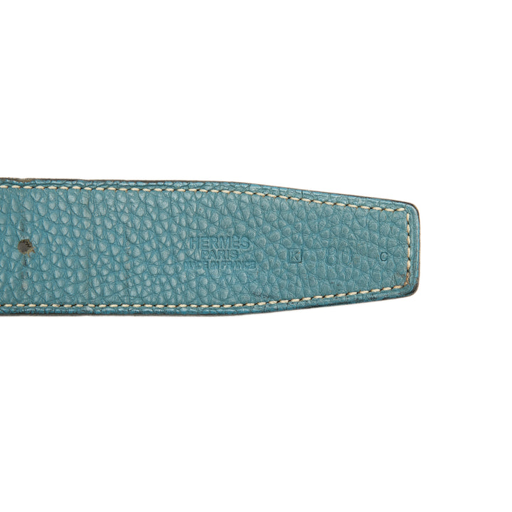 Hermès Box Veau et Togo H Plate Reversible Belt