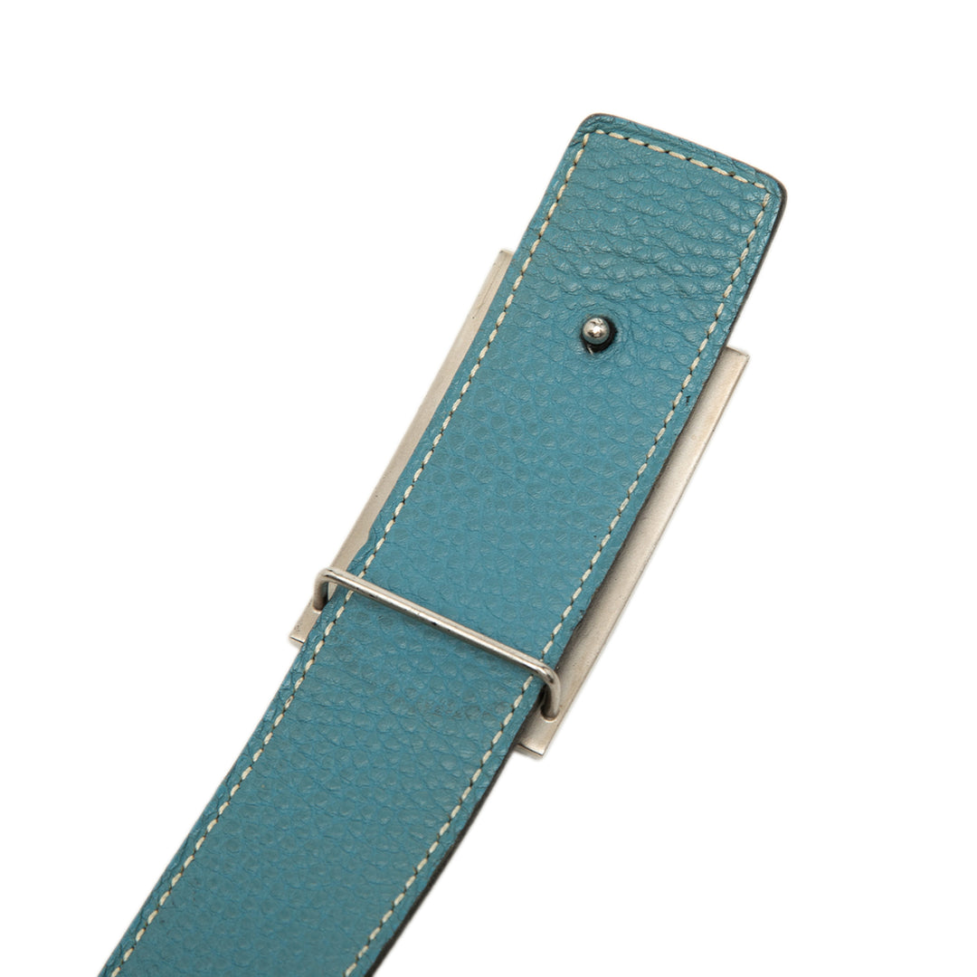 Hermès Box Veau et Togo H Plate Reversible Belt