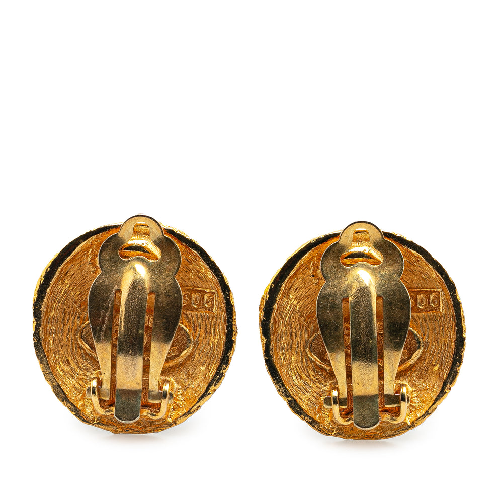 Gold Plated CC Clip On Earrings Gold - Gaby Paris