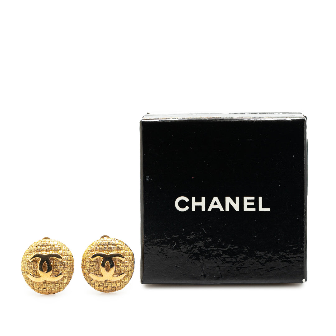 Gold Plated CC Clip On Earrings Gold - Gaby Paris