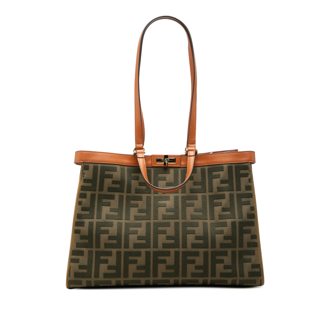 Fendi Zucca brodé Peekaboo X Cabas Vert – vue principale – GABY PARIS
