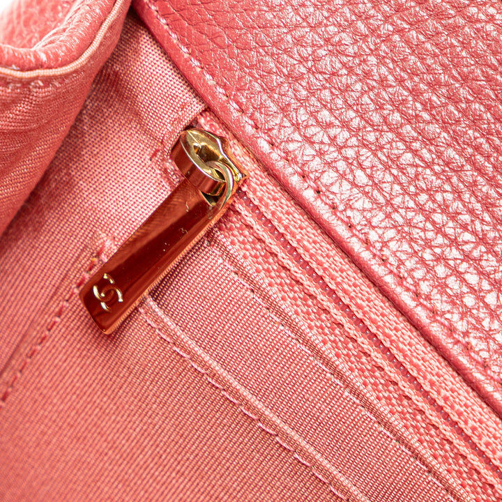 Medium Chevron Calfskin Statement Flap Pink - Gaby Paris