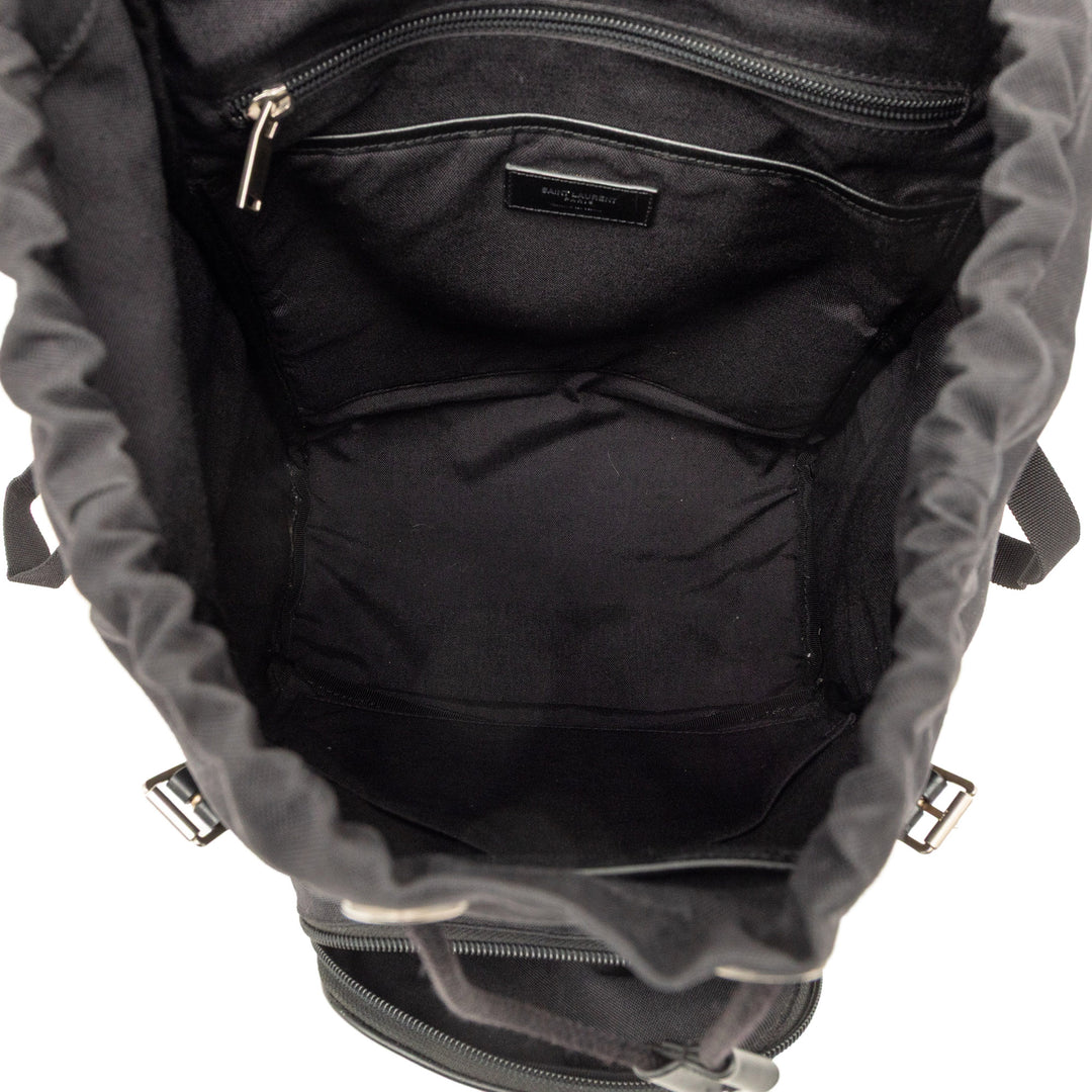 Saint Laurent Toile Utilitarian Hunting Sac à dos