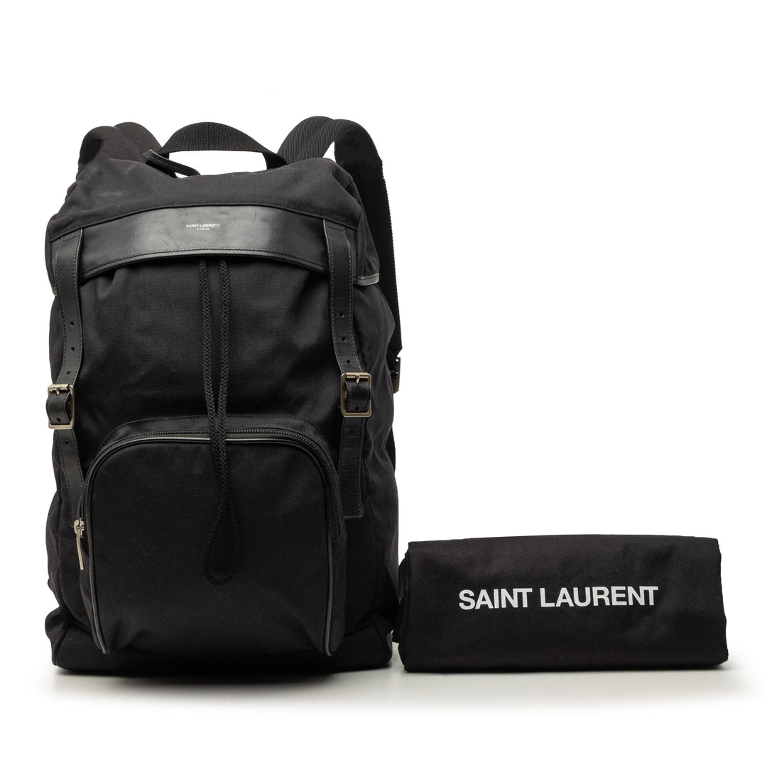Saint Laurent Toile Utilitarian Hunting Sac à dos