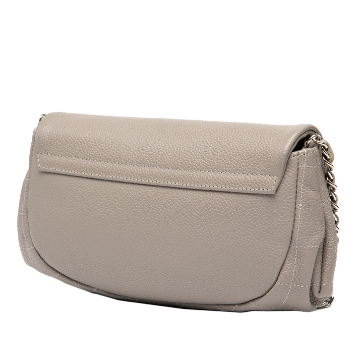 Chanel CC Caviar Half Moon Wallet on Chain Marron