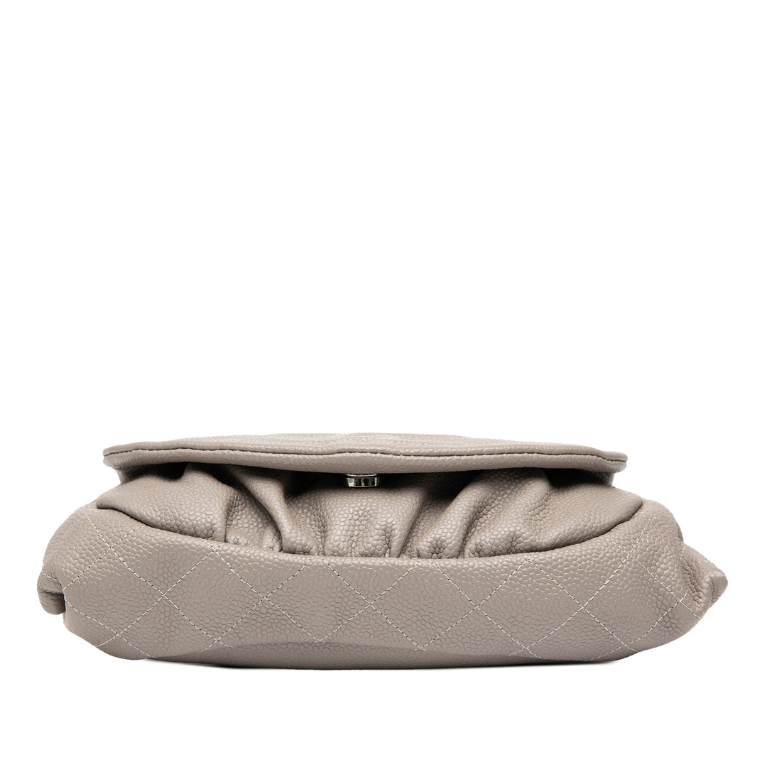 Chanel CC Caviar Half Moon Wallet on Chain Marron