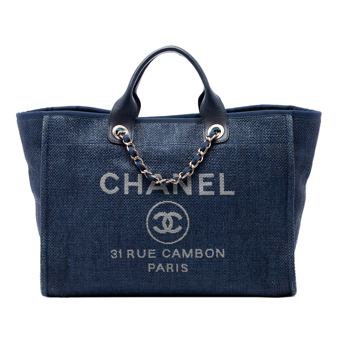 Chanel Deauville Cabas Moyen Bleu