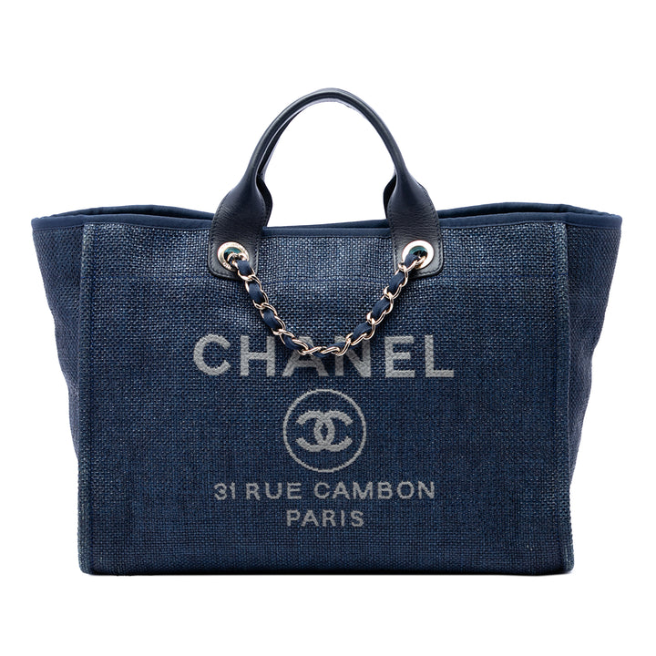 Chanel Deauville Cabas Moyen Bleu