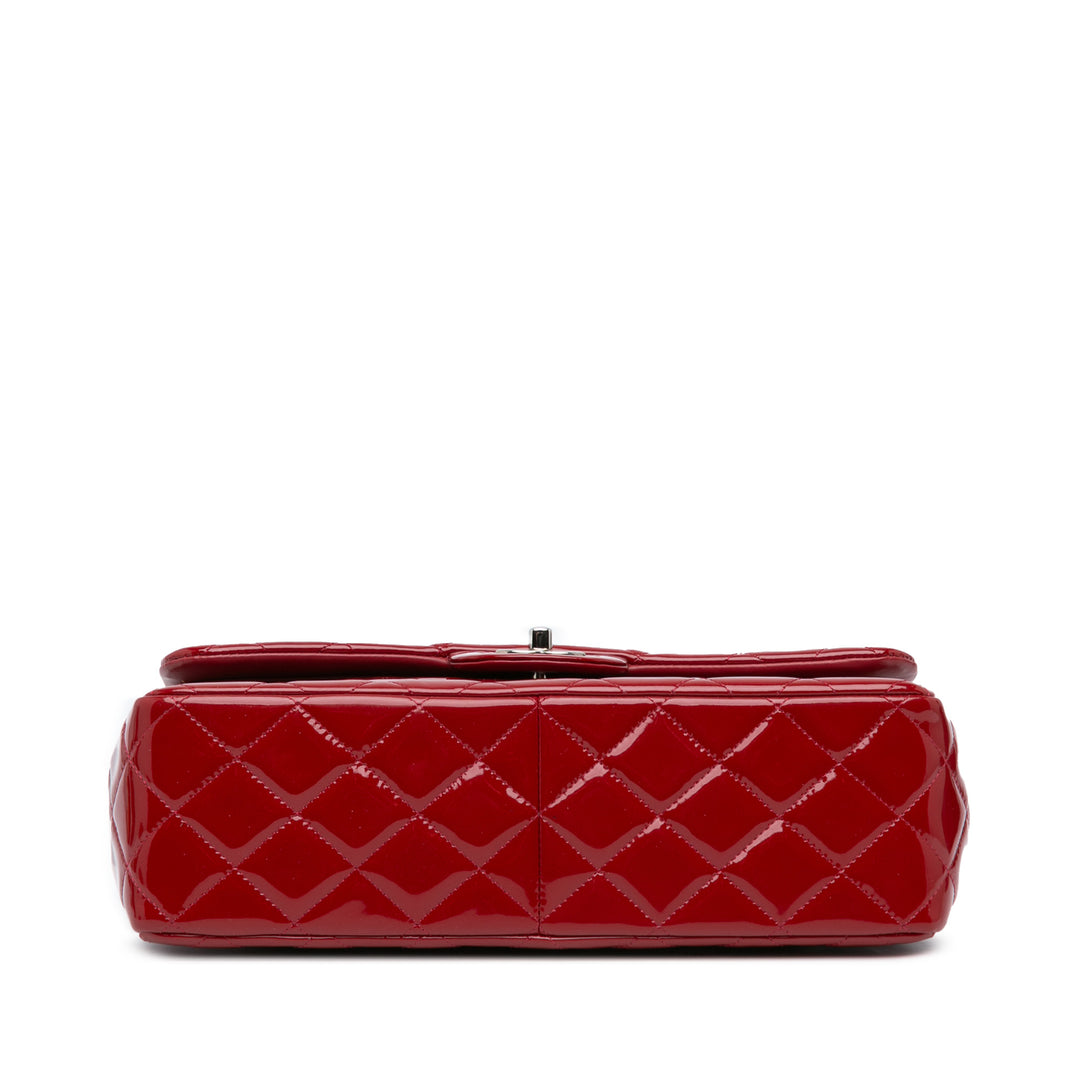 Chanel Jumbo Classic Patent Double Flap Red - GABY PARIS