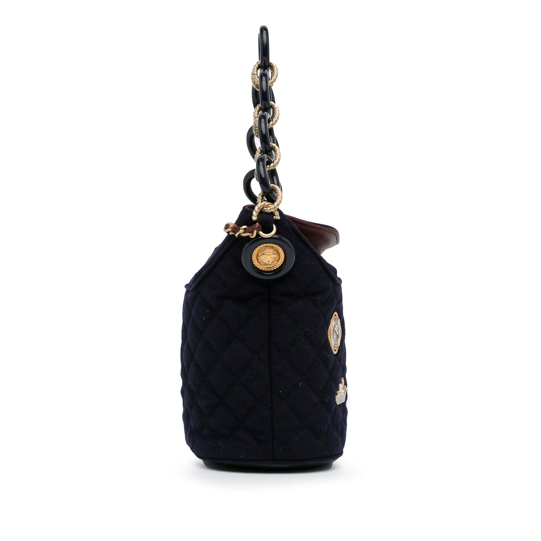 Paris-Hamburg Charms Wool Bucket Bag Blue - Gaby Paris