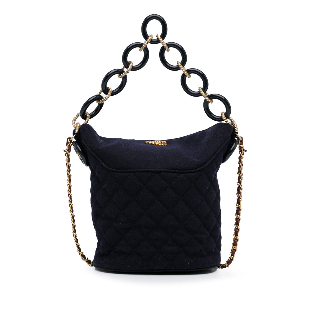 Paris-Hamburg Charms Wool Bucket Bag Blue - Gaby Paris