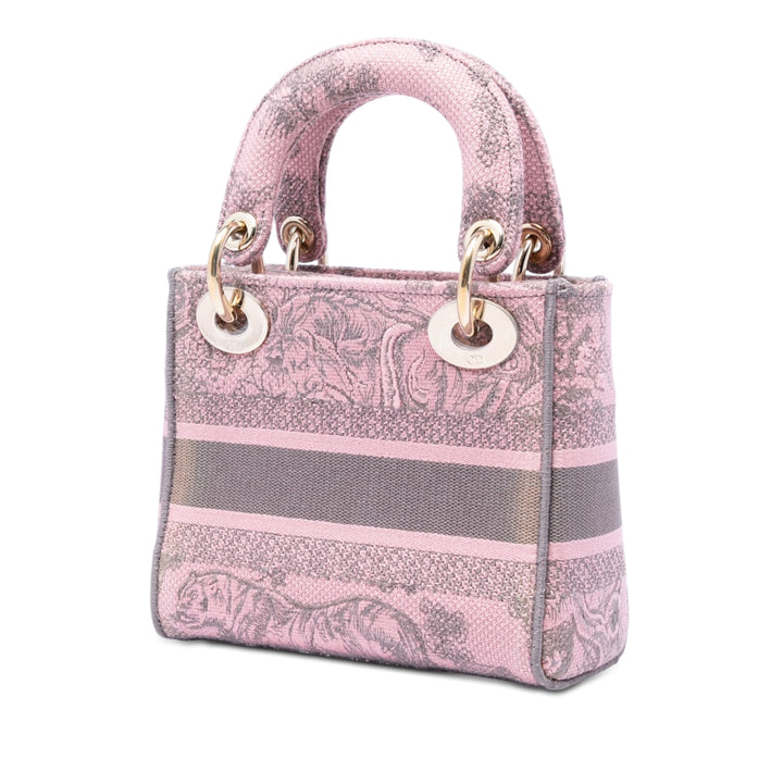 Dior Mini brodé Toile Toile De Jouy Lady D Lite