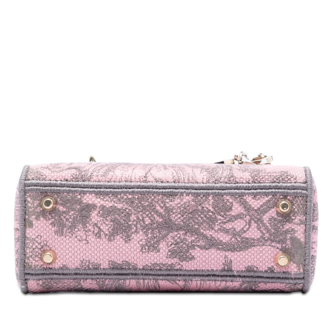 Dior Mini brodé Toile Toile De Jouy Lady D Lite