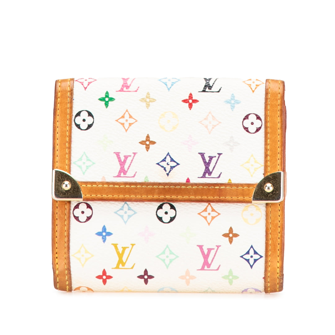 Monogram Multicolore Porte Monnaie Billets Wallet White - Gaby Paris