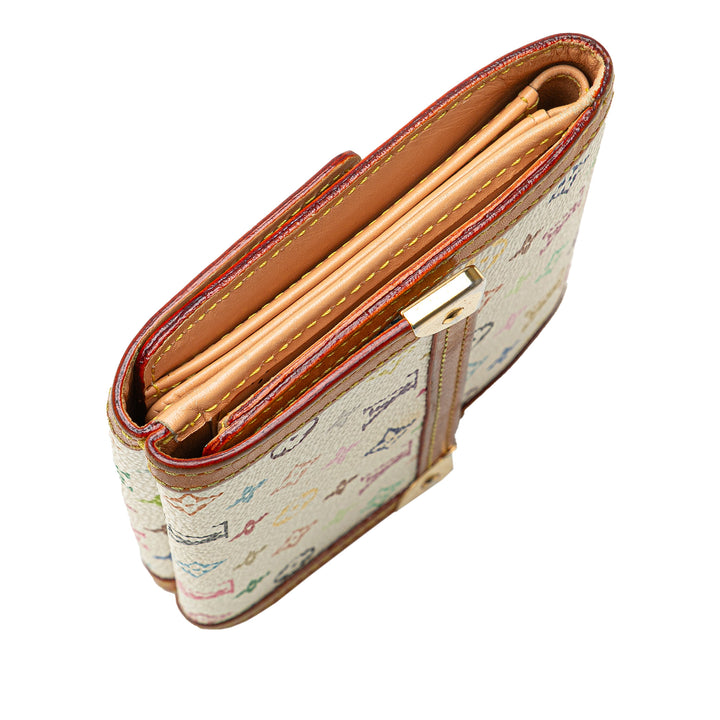 Monogram Multicolore Porte Monnaie Billets Wallet White - Gaby Paris