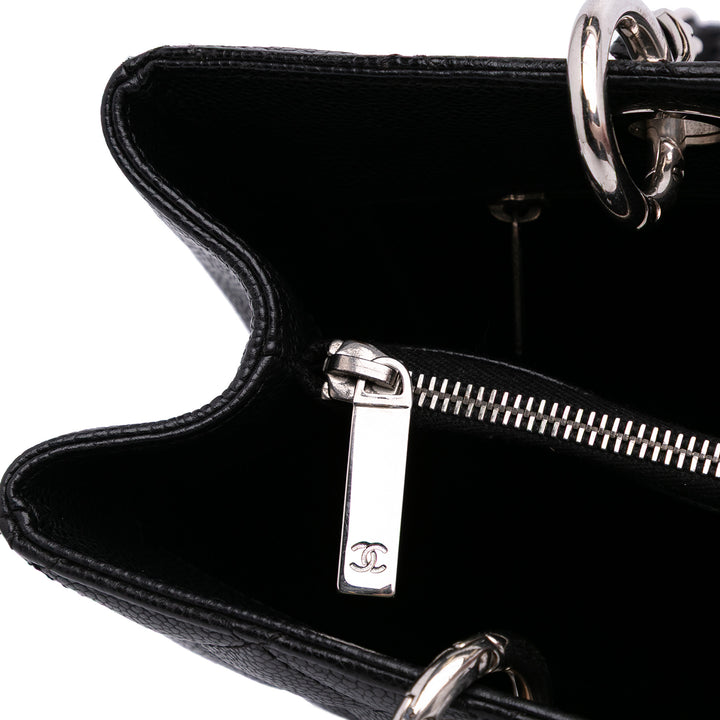 Caviar Grand Shopping Tote Black - Gaby Paris