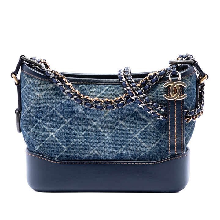 Chanel Small Printed Jean et Cuir de veau Gabrielle Hobo