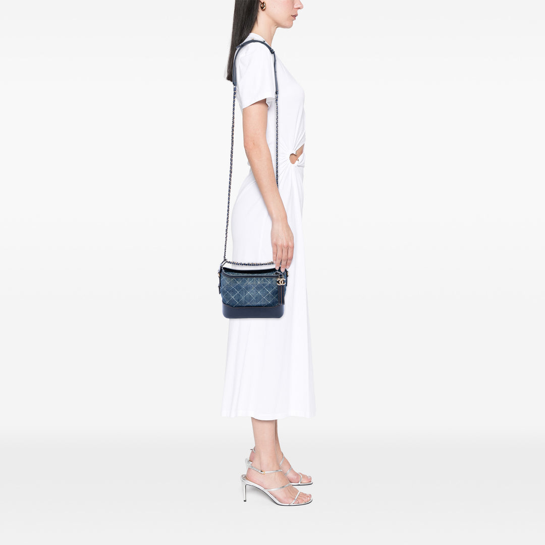 Chanel Small Printed Jean et Cuir de veau Gabrielle Hobo