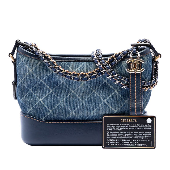 Chanel Small Printed Jean et Cuir de veau Gabrielle Hobo