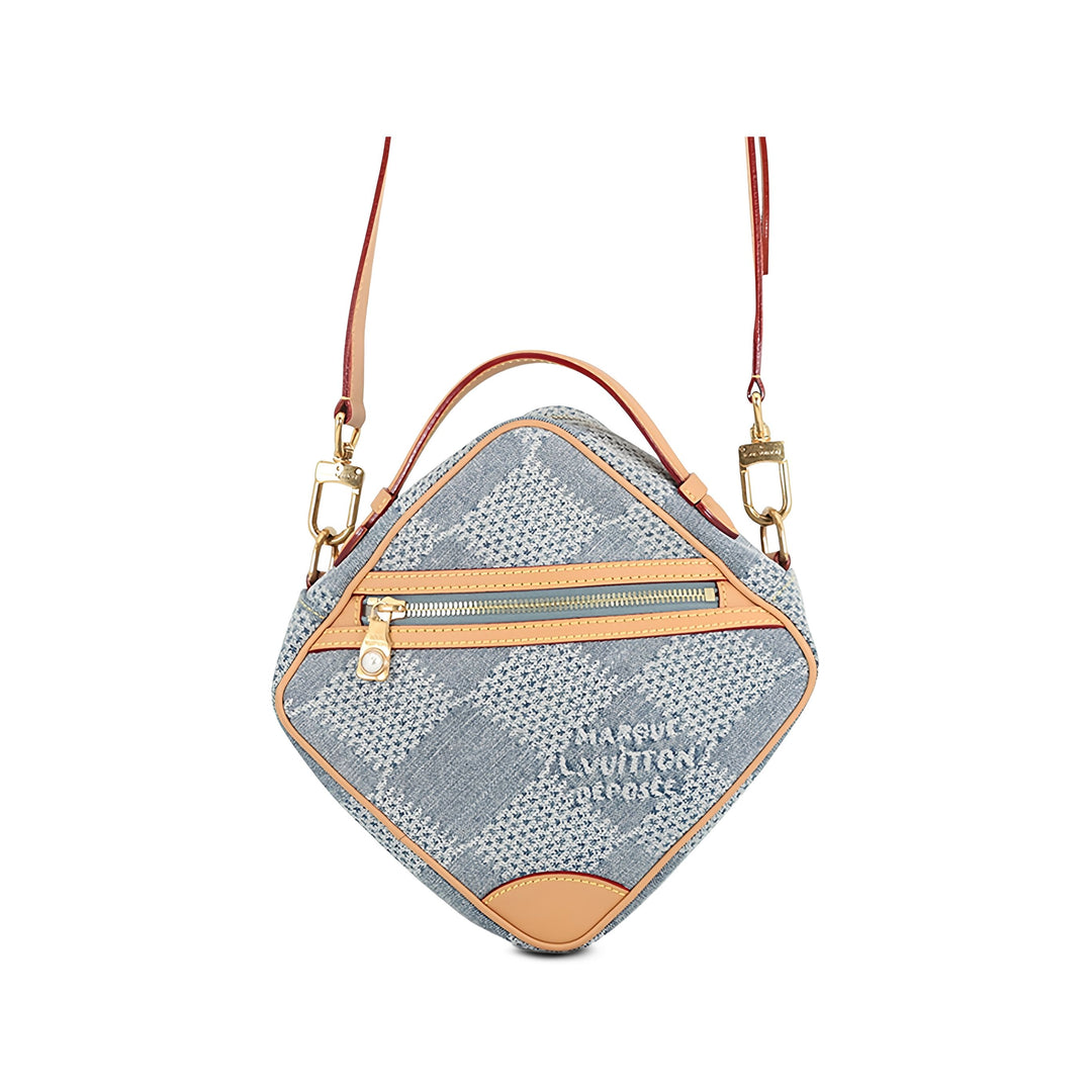 Louis Vuitton Damier 3D Chess Messenger Jean Bleu – vue principale – GABY PARIS