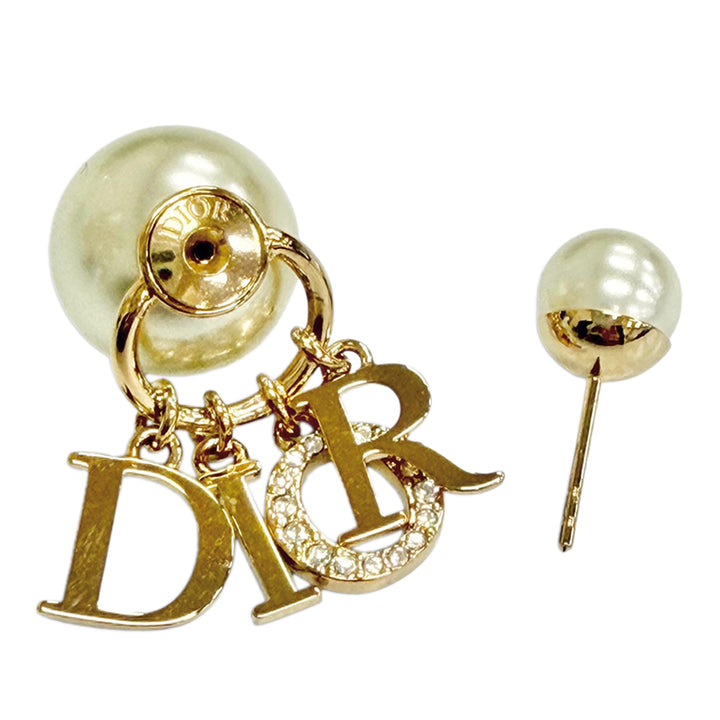 plaqué Perles fantaisie et Strass Logo pendantes Tribales fermoir poussette Boucles d'oreilles Doré