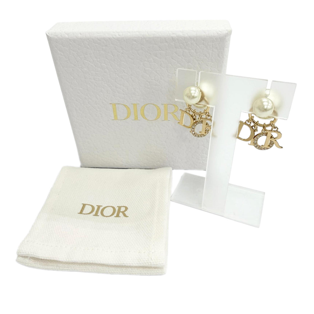 plaqué Perles fantaisie et Strass Logo pendantes Tribales fermoir poussette Boucles d'oreilles Doré
