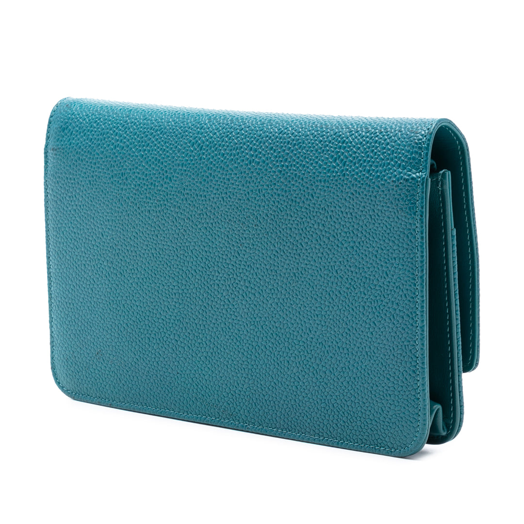 Chanel CC Caviar Wallet on Chain