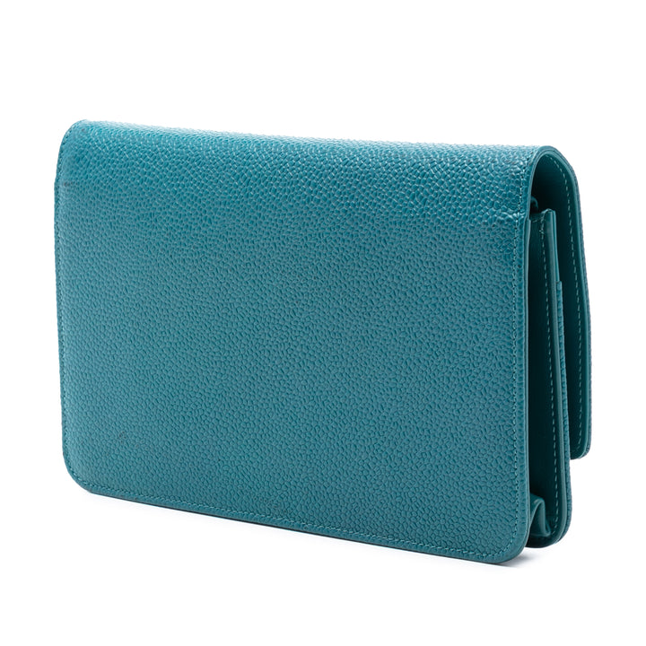 Chanel CC Caviar Wallet on Chain