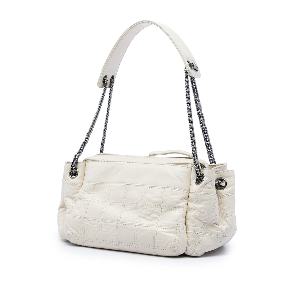 Chanel Sac porté épaule Chocolate Bar LAX Accordion Cuir d'agneau Blanc – vue 2 – GABY PARIS