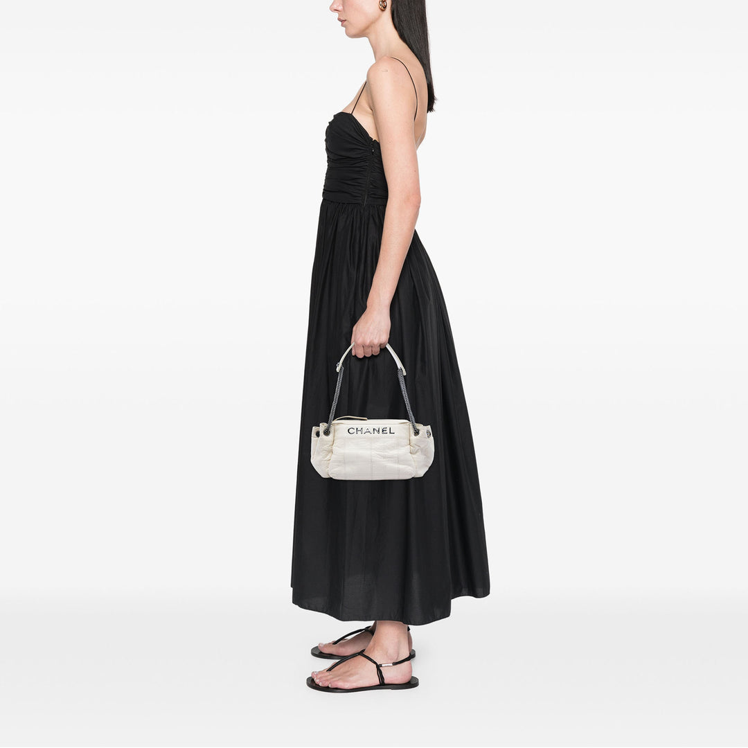 Chanel Sac porté épaule Chocolate Bar LAX Accordion Cuir d'agneau Blanc – vue 5 – GABY PARIS
