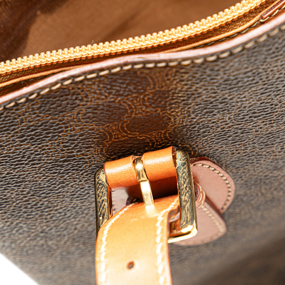 Macadam Coated Canvas Tote Brown - Gaby Paris