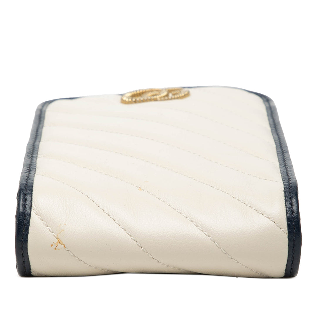 Gucci GG Marmont Matelasse Diagonal Cuir de veau Torchon Phone Holder Sac porté croisé
